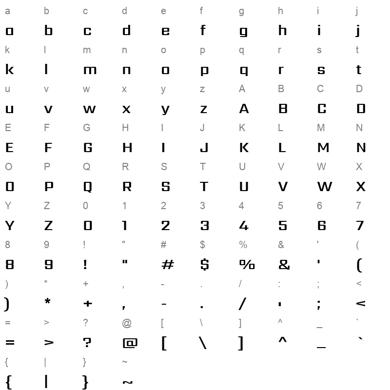 Sarpanch SemiBold Character Map